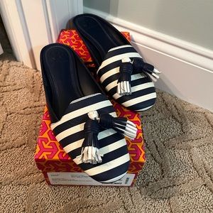 Tory Burch Navy and White Shoes